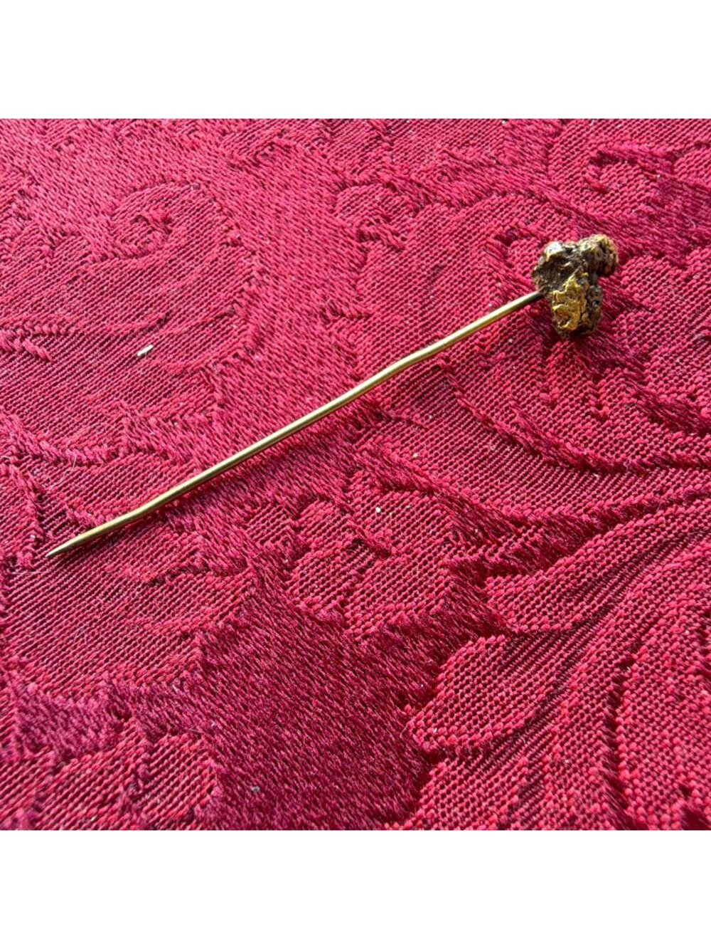 Vintage 18k 10k Yellow Gold Natural Nugget Stick Pin Lapel Tie Hat Brooch 2g 2.3